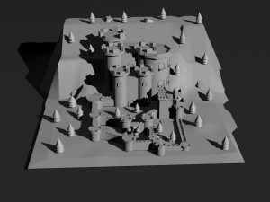 Low Poly Castle 4 3D Model