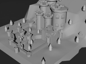Low Poly Castle 4 3D Model