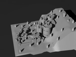 Низкополигональная Замок 4 3D Модель