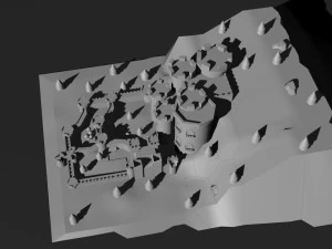 Низкополигональная Замок 4 3D Модель