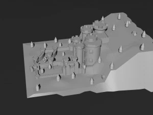 Низкополигональная Замок 4 3D Модель