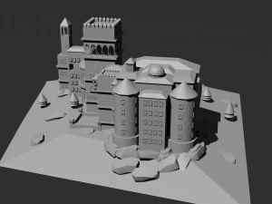 Castelo Low Poly 5 Modelo 3D