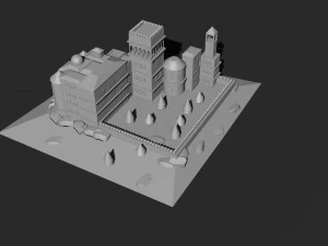 Castelo Low Poly 5 Modelo 3D