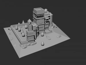 Castelo Low Poly 5 Modelo 3D