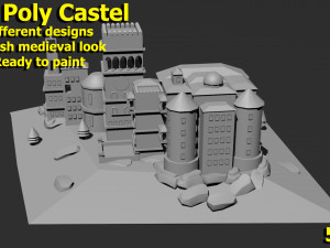 Low Poly Castle 5 3D Model