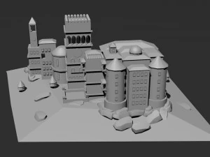 Castelo Low Poly 5 Modelo 3D