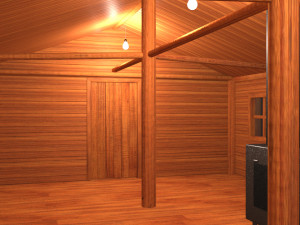 wooden house Modèle 3D