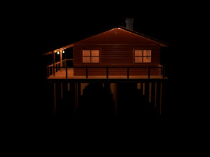 wooden house Modèle 3D