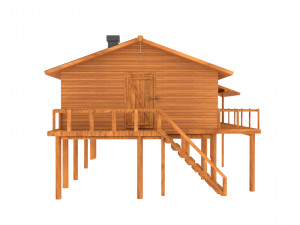 wooden house Modèle 3D
