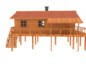 wooden house Modèle 3D