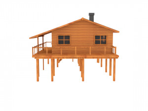 wooden house Modèle 3D