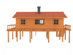 wooden house Modèle 3D