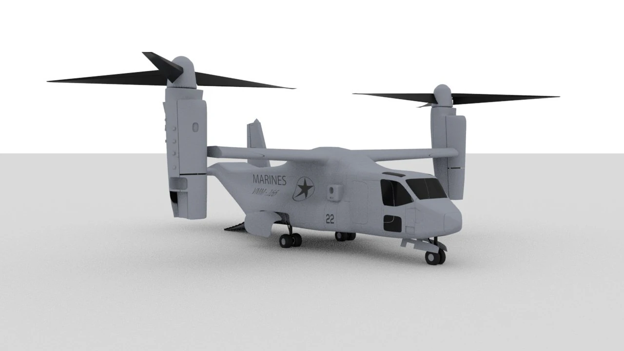 marine mv-22 mcas miramar 3D Model .c4d .max .obj .3ds .fbx .stl .blend 