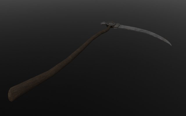 satanic scythe Model 3D .c4d .max .obj .3ds .fbx .stl .blend 