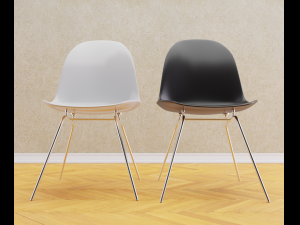 black and white chairs Modèle 3D
