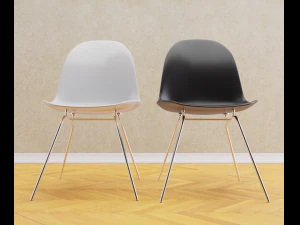black and white chairs 3D Model
