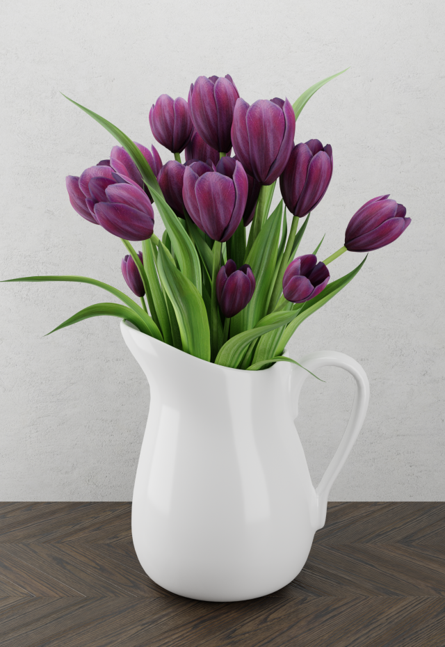 flowers in jar 3D Модель .c4d .max .obj .3ds .fbx .stl .blend