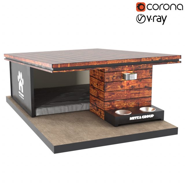 luxury dog house 3D Model .c4d .max .obj .3ds .fbx .stl .blend 