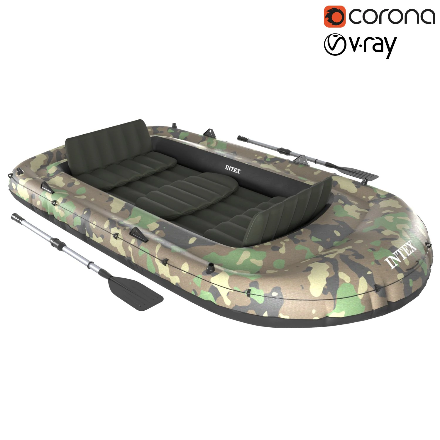 intex war boat 3D Model .c4d .max .obj .3ds .fbx .stl .blend 