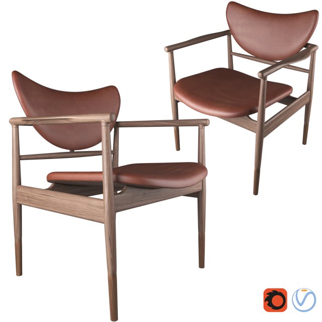 48 chair by finn juhl Modelo 3D .c4d .max .obj .3ds .fbx .stl .blend