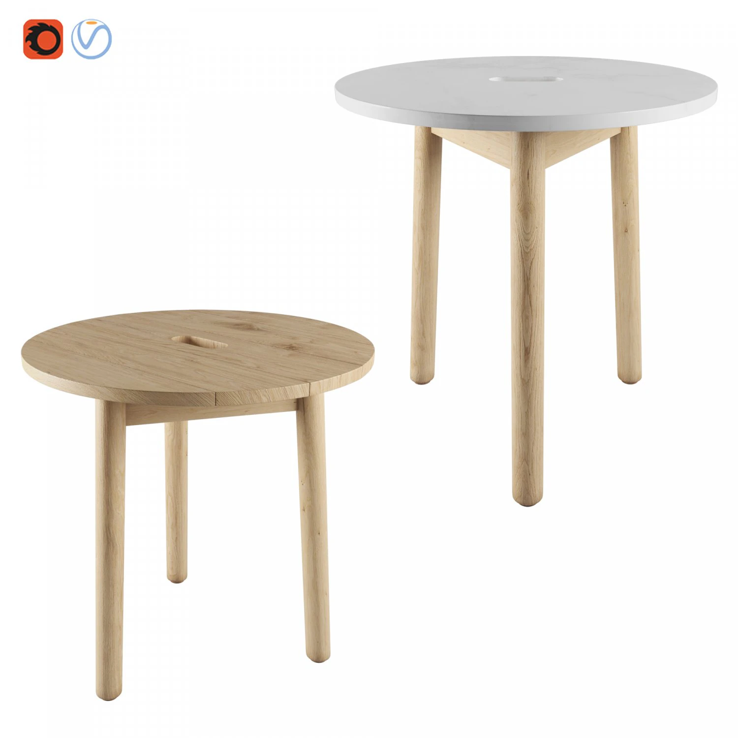 riva side table by jasper morrison 3D Model .c4d .max .obj .3ds .fbx .stl .blend 