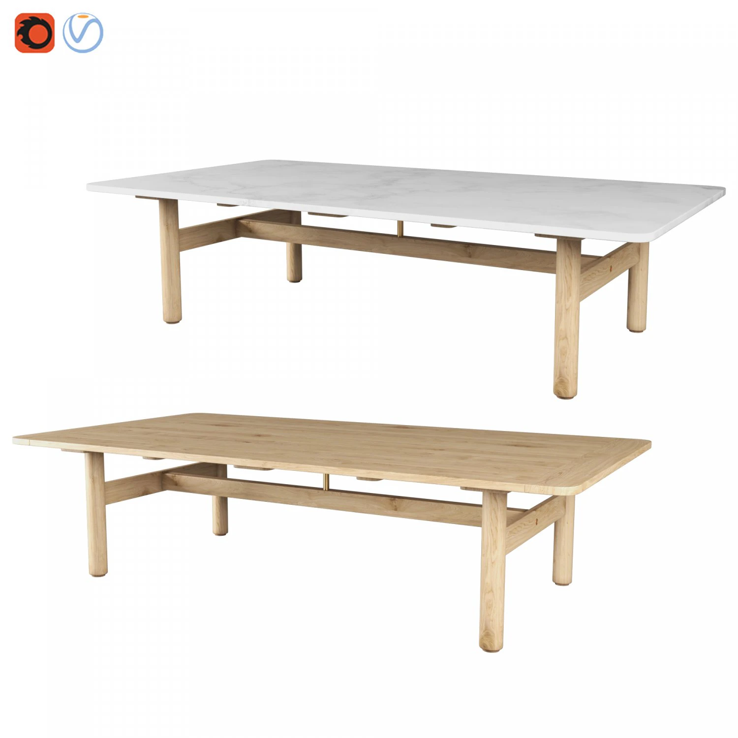 riva coffee table by jasper morrison 3D Model .c4d .max .obj .3ds .fbx .stl .blend