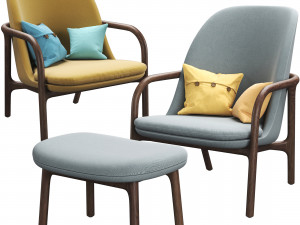neva easy chair high-back by artisan 3D 모델