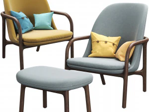 крісло neva з високою спинкою від artisan 3D Модель