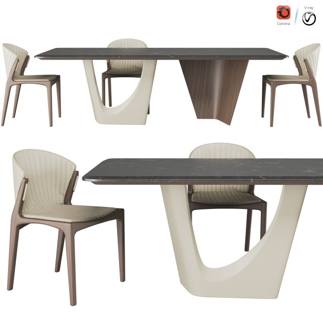 pinnacle table and luisa chair Model 3D .c4d .max .obj .3ds .fbx .stl .blend 