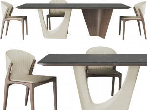 pinnacle table and luisa chair 3D Model