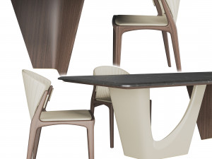 pinnacle table and luisa chair Model 3D