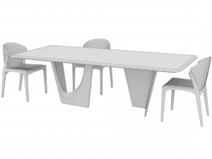 pinnacle table and luisa chair Model 3D