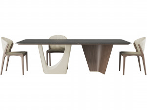 pinnacle table and luisa chair Model 3D
