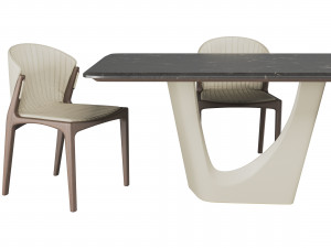 pinnacle table and luisa chair Model 3D
