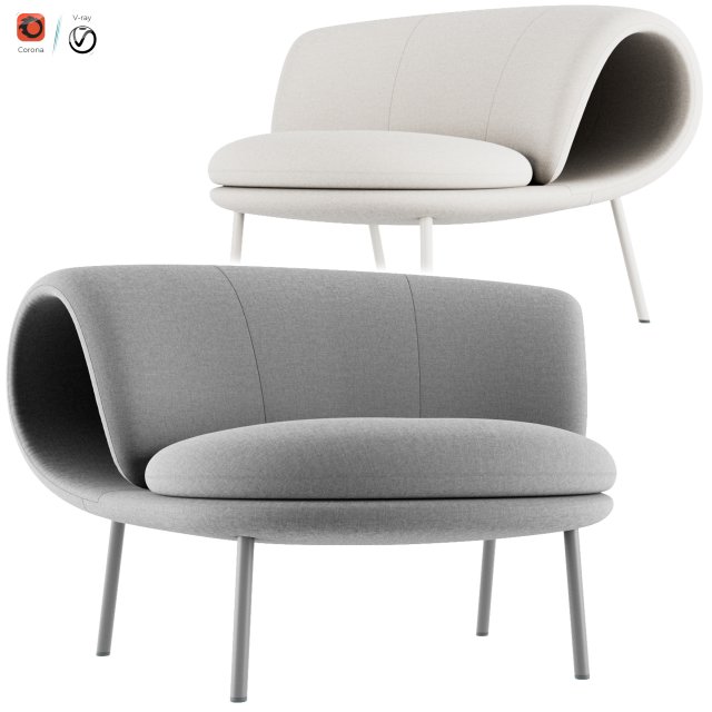 Maki Easy Chair 3D Model .c4d .max .obj .3ds .fbx .stl .blend 