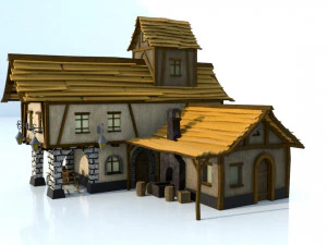 стара сільська хата 3D Модель