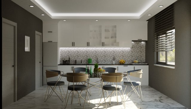 kitchen interior 3D Модель .c4d .max .obj .3ds .fbx .stl .blend