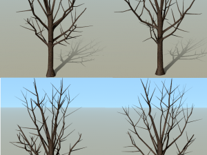 low poly tree for game without leaves set 3Dモデル