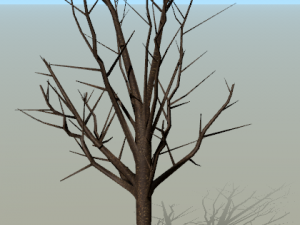 low poly tree for game without leaves set 3D Model