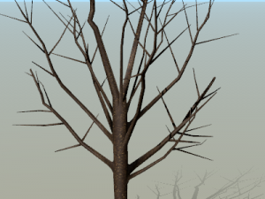 low poly tree for game without leaves set 3D Model
