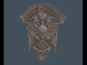 baixo-relevo harley-davidson Modelo de Impressão 3D