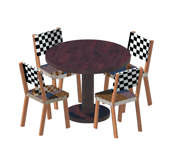 dinner table 3D Model .c4d .max .obj .3ds .fbx .stl .blend 