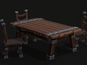 Stilyzed Table and Chairs Modello 3D