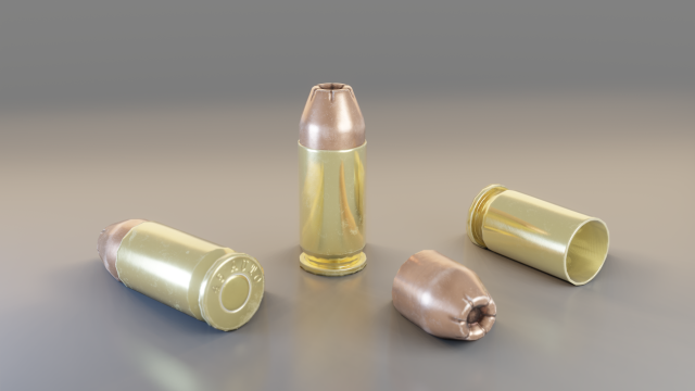45acp cartridge Model 3D .c4d .max .obj .3ds .fbx .stl .blend 