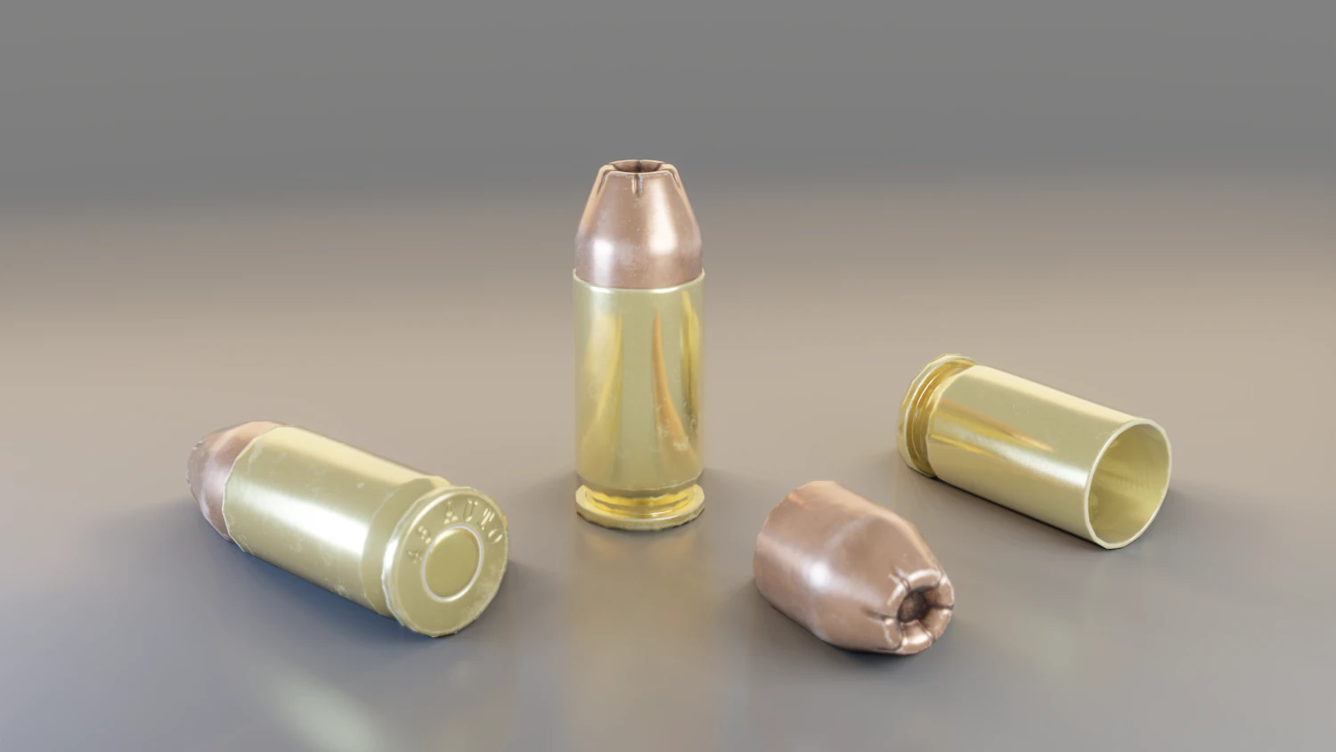45acp cartridge 3D Model .c4d .max .obj .3ds .fbx .stl .blend 