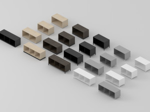 collection of 40 modern nightstands low-poly 3D Model