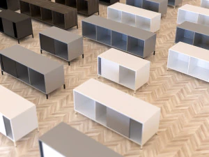 collection of 40 modern nightstands low-poly 3D Model