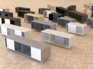 collection of 40 modern nightstands low-poly 3D Model