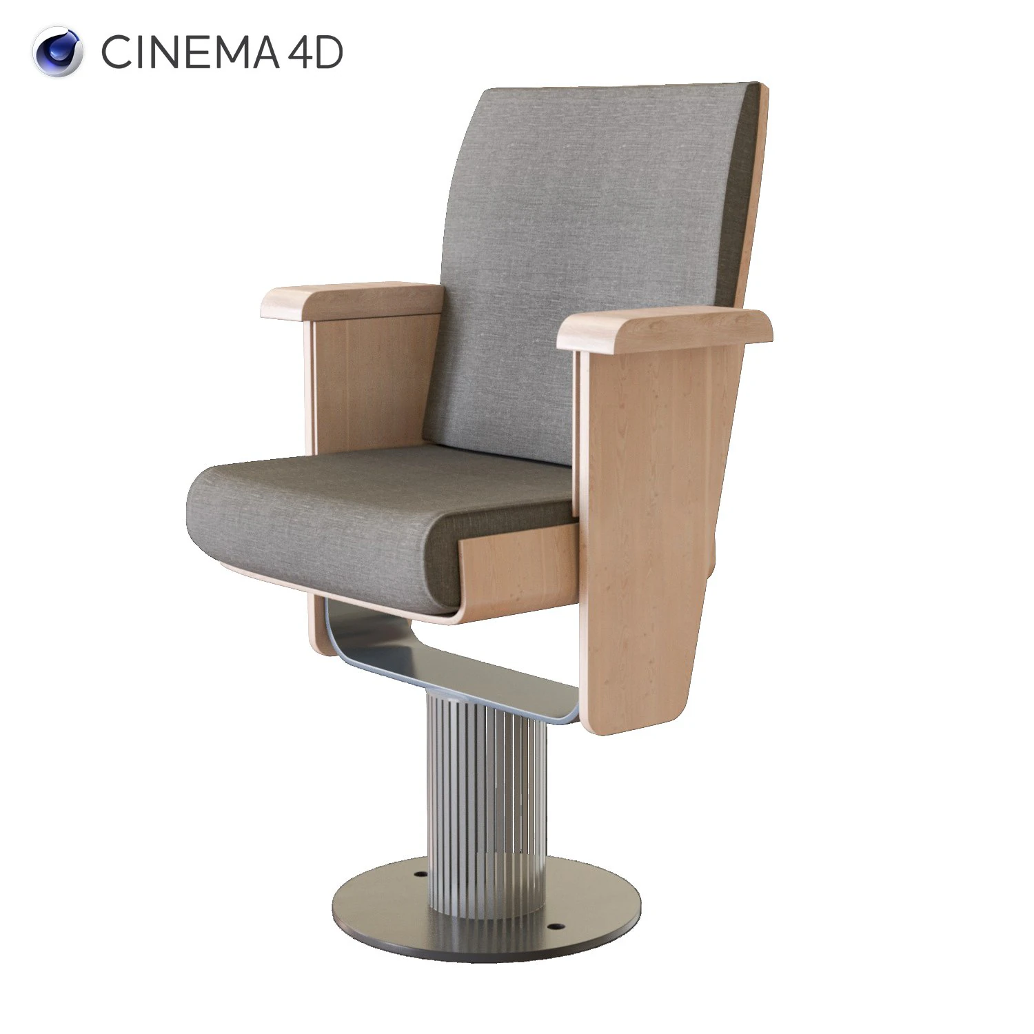 modern armchair for concert and conference hall 3D Model .c4d .max .obj .3ds .fbx .stl .blend 