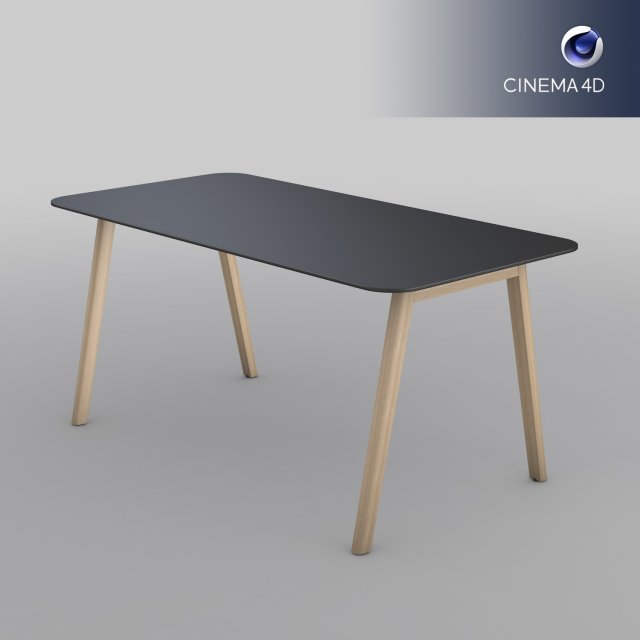 modern wooden office table 3D Model .c4d .max .obj .3ds .fbx .stl .blend 